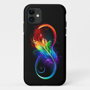 Case-Mate iPhone Case Symbole d'infini avec plume arc-en-ciel