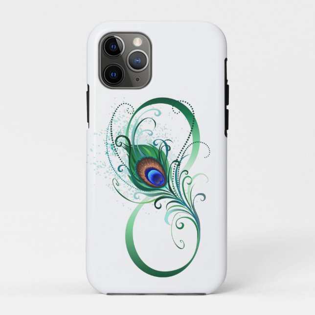 Coques Case-Mate iPhone Symbole d'infini avec plume de paon (Dos)