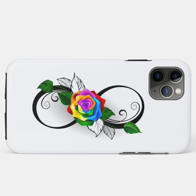 Coques Case-Mate iPhone Symbole d'infini avec Rose arc-en-ciel (Dos (Horizontal))