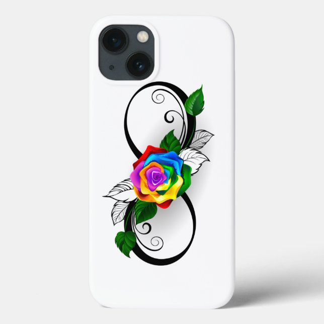 Coques Case-Mate iPhone Symbole d'infini avec Rose arc-en-ciel (Verso)