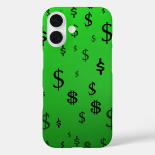 Coques iPhone 16 Symbole Dollar Vert