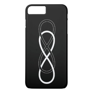Coque iPhone 7 Plus Symbole double infini - noir & blanc