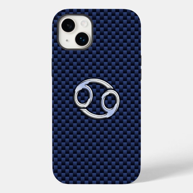Coques Case-Mate iPhone Symbole du cancer Zodiaque Marine Fibre de carbone (Verso)