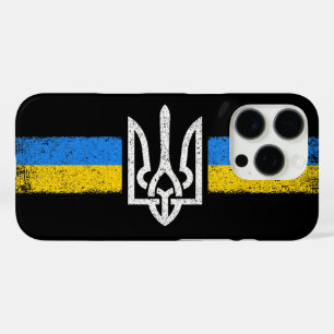 Coque iPhone 16 Pro SYMBOLE DU Drapeau Ukraine