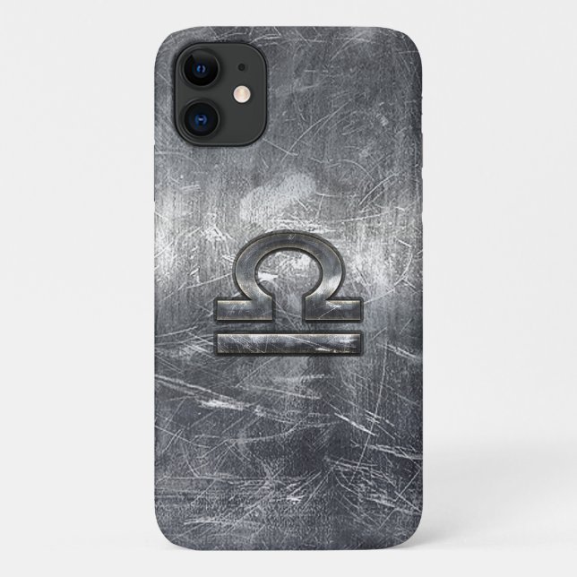 Coques Case-Mate iPhone Symbole du Zodiaque de Libra en acier argenté (Dos)