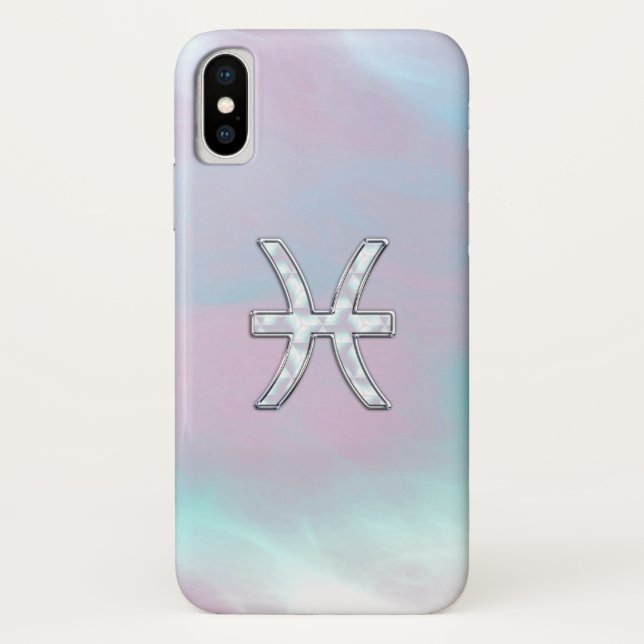 Coques Case-Mate iPhone Symbole du zodiaque Poissons style nacre (Dos)