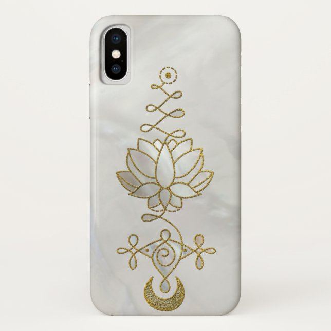 Coques Case-Mate iPhone Symbole en pastel d'Unalome Lotus de perle (Dos)