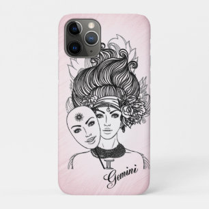 Case-Mate iPhone Case Symbole et signe du zodiaque Gémeaux rose