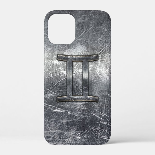 Coques Case-Mate iPhone Symbole Gemini Zodiac en Grunge style dévêtu (Verso)