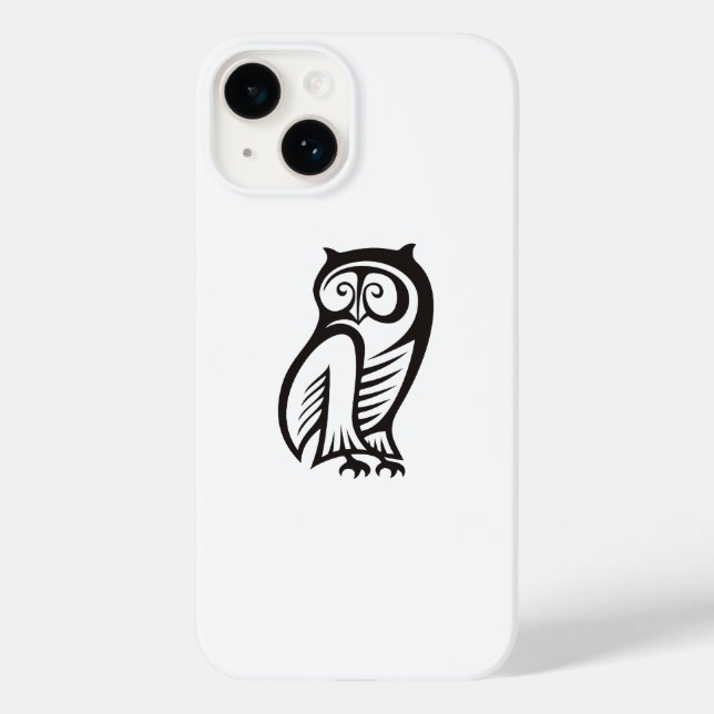 Coques Case-Mate iPhone Symbole hibou noir (Verso)
