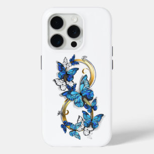 Coque Case-Mate iPhone Symbole Infini de Papillons Morpho Bleus