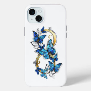 Coque Case-Mate iPhone Symbole Infini de Papillons Morpho Bleus