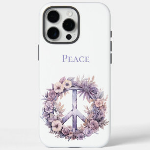 Coque iPhone 16 Pro Max SYMBOLE Lavande Blanc Boho Floral Paix