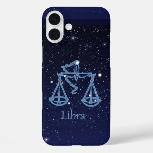 Coque Pour iPhone 16 Plus Symbole Libra Constellation et Zodiac avec étoiles
