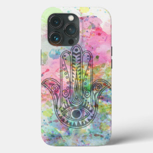 Case-Mate iPhone Case Symbole main HAMSA Aquarelle colorée