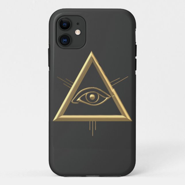 Coques Case-Mate iPhone Symbole oeil de Dieu "3D" d'or (Dos)