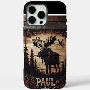 Coque iPhone 16 Pro Max SYMBOLE PERSONNALISÉ EN BOIS D'Oie