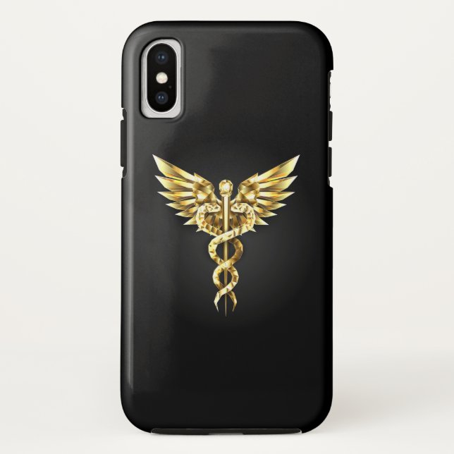 Coques Case-Mate iPhone Symbole Polygonal Or Caduceus (Dos)
