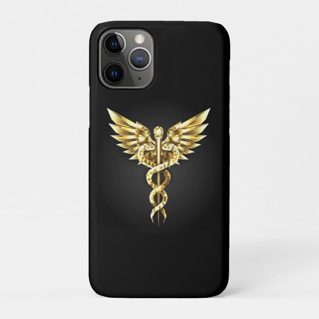 Coques Case-Mate iPhone Symbole Polygonal Or Caduceus (Dos)