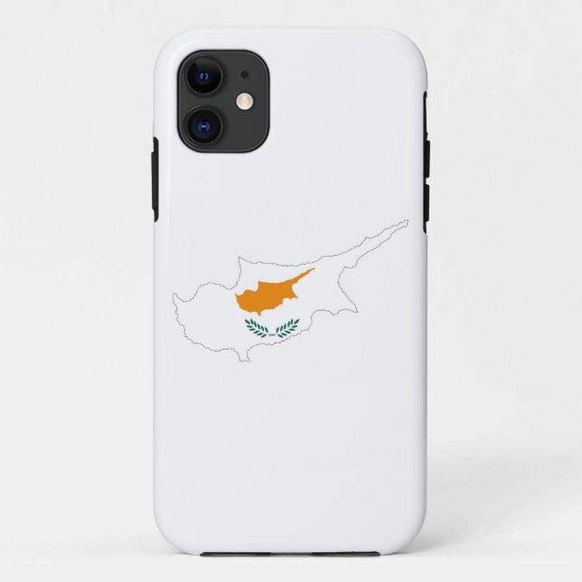 Coques Case-Mate iPhone symbole silhouette du drapeau de chypre (Dos)