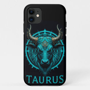 Case-Mate iPhone Case Symbole Taurus Zodiaque En Acce Bleu et Or Vibrant