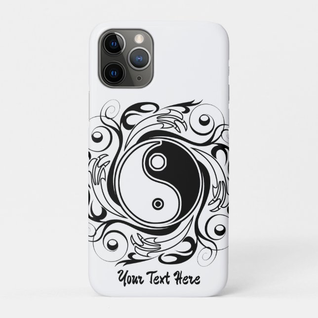 Coques Case-Mate iPhone Symbole Yin & Yang Tatouage Noir et Blanc (Dos)
