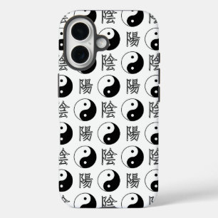 Coque Pour iPhone 16 SYMBOLE YINyang Blanc Motif chinois
