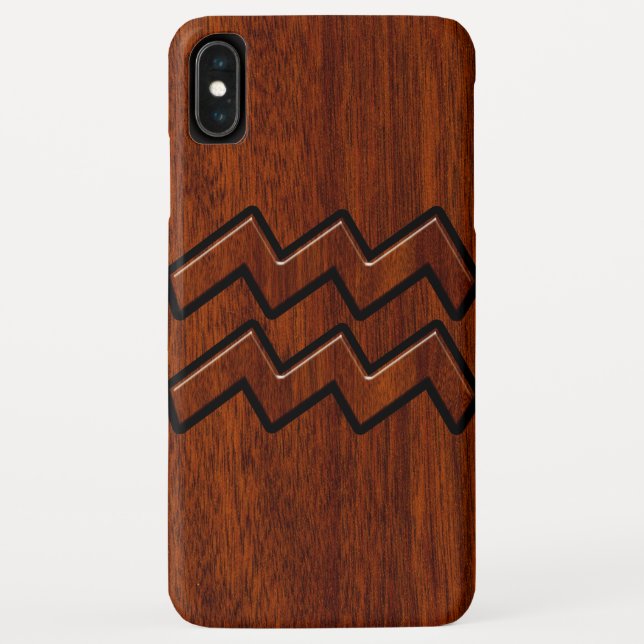 Coques Case-Mate iPhone SYMBOLE Zodiaque Aquarius Style acajou Brown (Dos)