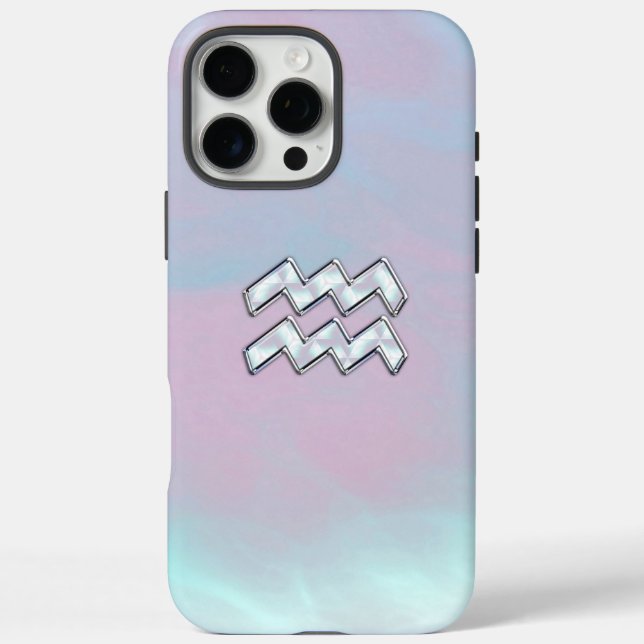 Coques Case-Mate iPhone Symbole Zodiaque Aquarius sur Mère de Pearl Nacre (Verso)