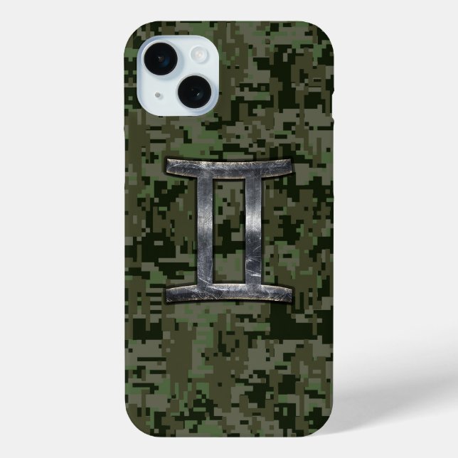 Coques Case-Mate iPhone SYMBOLE Zodiaque Gemini sur Camouflage numérique v (Verso)