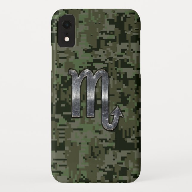 Coques Case-Mate iPhone SYMBOLE Zodiaque Scorpio Camo numérique Woodland (Dos)