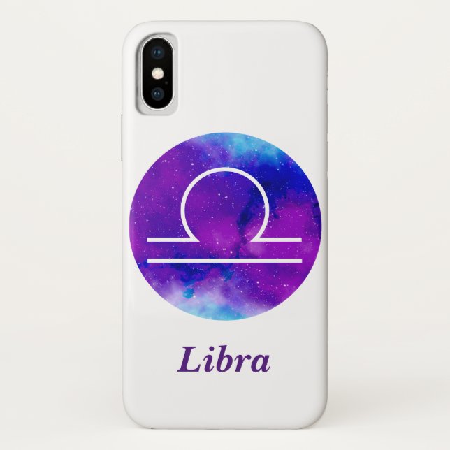 Coques Case-Mate iPhone Symbole Zodiaque tendance Libra Nebula violette (Dos)