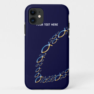 Coque iPhone 11 Symboles chrétiens de poissons sur l'arrière -