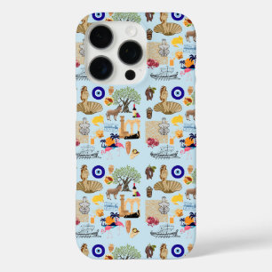Coque iPhone 16 Pro Symboles de Chypre pour les amoureux de voyage