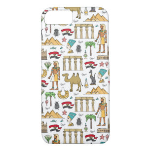 Coque iPhone 8/7 Symboles de couleur de motif de l'Egypte