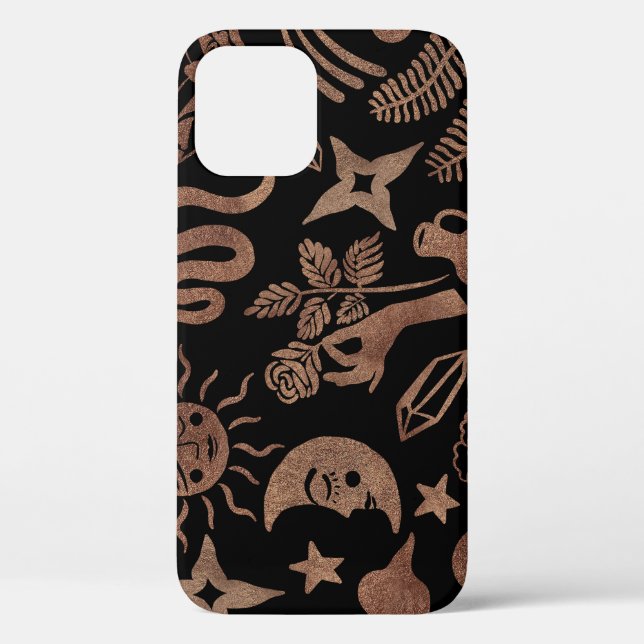 Coques Case-Mate iPhone Symboles mystiques : serpent, soleil, lune. (Verso)