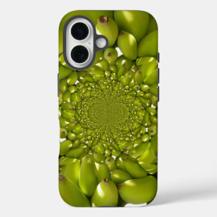 Coque Pour iPhone 16 Symétrie Tropicale Kaléidoscope de Banane Verte