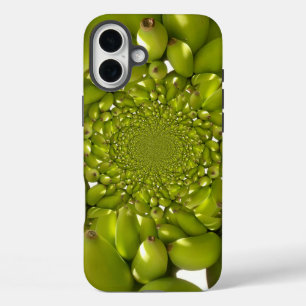 Coque Pour iPhone 16 Plus Symétrie Tropicale   Kaléidoscope de Bananes Verte