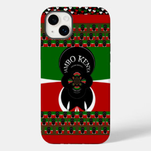Coque Pour iPhone 14 Plus Sympathique Kenyan Hearts drapeau noir rouge vert