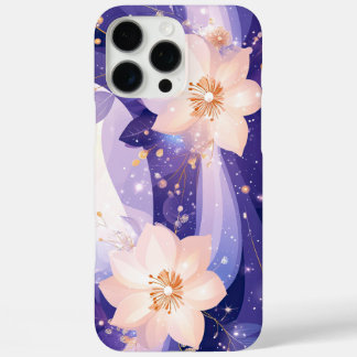Coque iPhone 16 Pro Max Symphonie de fleurs céleste