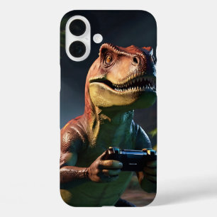 Coque Pour iPhone 16 Plus T-Rex Gamer Dino Art
