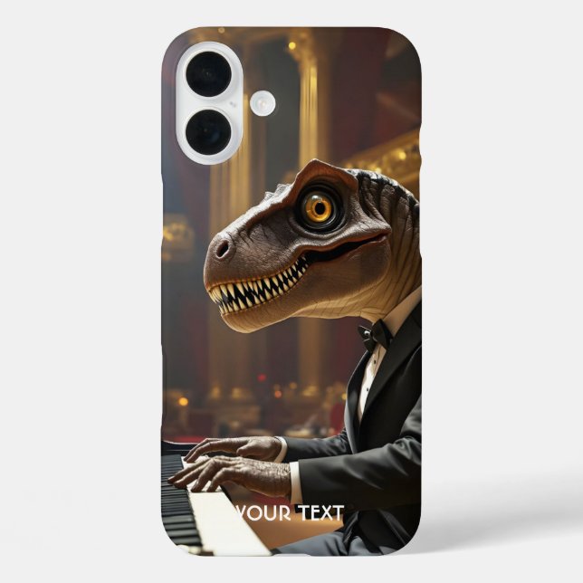Coques Case-Mate iPhone T-rex mignon de fantaisie jouant du piano (Verso)