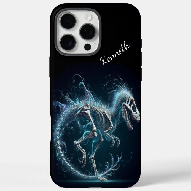Coques Case-Mate iPhone T-Rex Squelette en lumière éthérée (Verso)