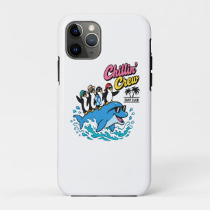 Case-Mate iPhone Case T-Shirt Chillin Crew Surf Club Manchot Dauphin
