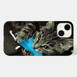 Coque Case-Mate iPhone Tabby Cat avec plume par Shirley Taylor