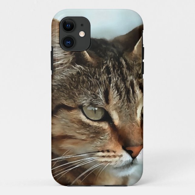 Coques Case-Mate iPhone Tabby Cat étonnant FermerPortrait Artistique (Dos)