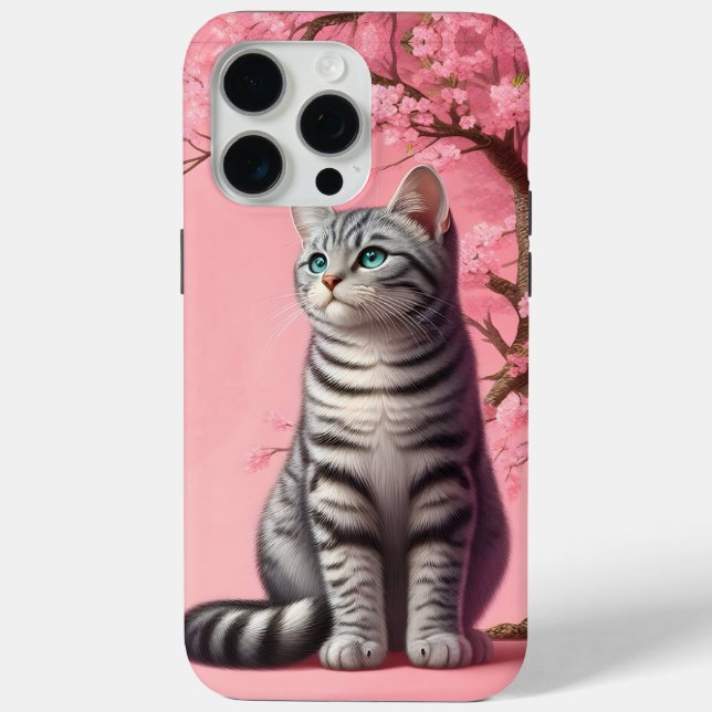 Coques Case-Mate iPhone Tabby Chat Japonais Cerisier Fleur Kitten (Verso)