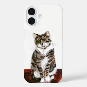 Coque Pour iPhone 16 Tabby Chat Kitty Painting