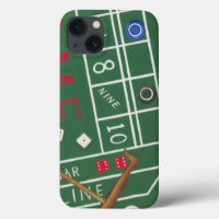 Table Casino Craps avec chips et dés