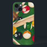 Coque Case-Mate iPhone Table de billard Lifelike avec boules et craie<br><div class="desc">Faites-les monter avec ce tableau spectaculaire d'une table de billard de Jennifer Goldberger. Les boules ont l'air neuves, le feutre a l'air immaculé, et la craie a déjà été appliquée aux bâtons de repère. Accrochez-le à la maison ou offrez-le à un ami ou à un proche qui aime jouer au...</div>